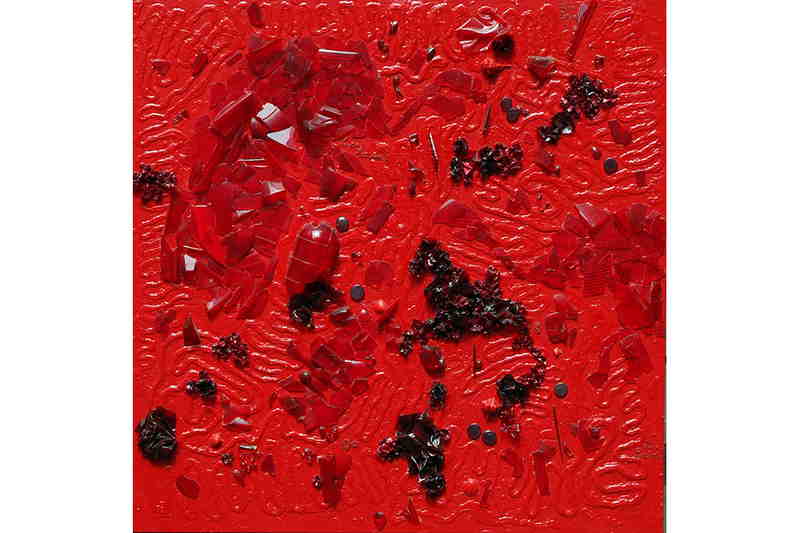Fantasia in rosso, tecnica mista su tela,120x120, 2006